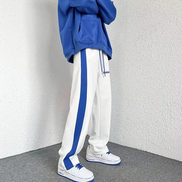 Klein Blue Men's Straight Pants Casual Loose Trousers Streetwear Male Hip Hop Sweatpants aidase-shop